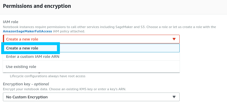 AWS SageMaker Permissions and encryption