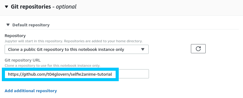 AWS SageMaker Notebook Git Repositories