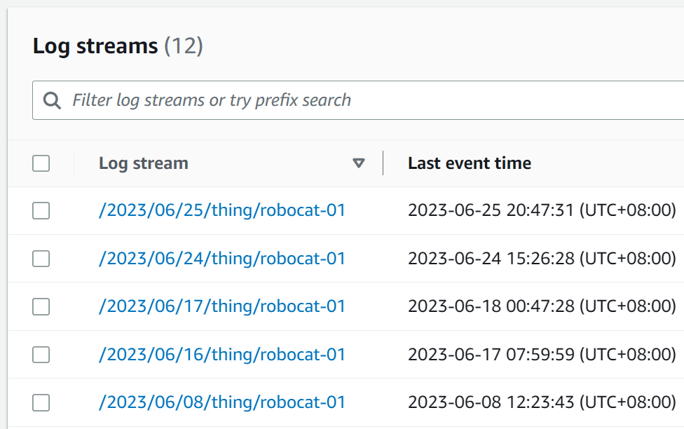 CloudWatch Log streams