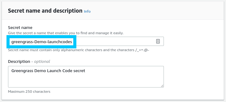 Secrets Manager secret name
