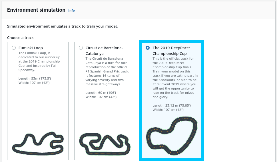 AWS DeepRacer environment simulation