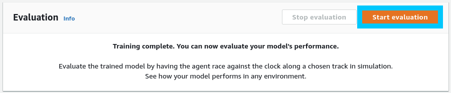 AWS DeepRacer model evalution
