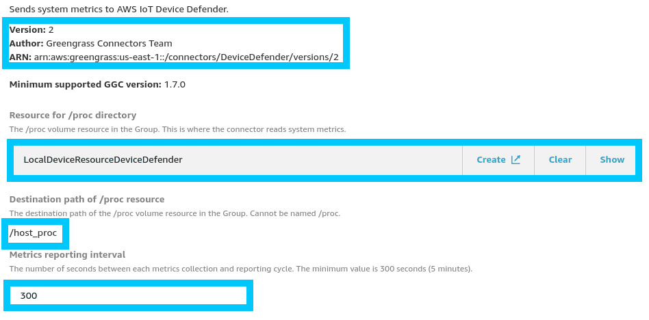 Device Defender Detect Connector Configuration