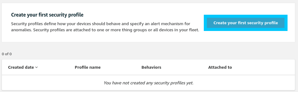Device Defender Security Profile Create
