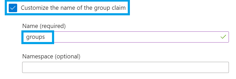 Group claim name