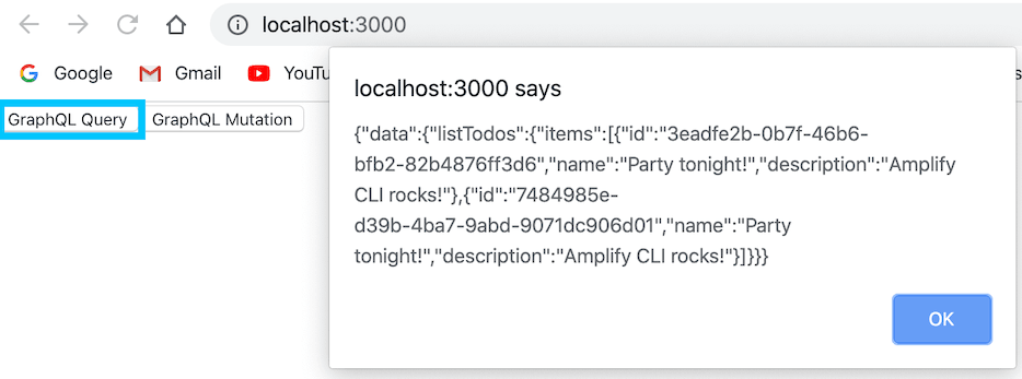 Amplify Web app running AppSync queries