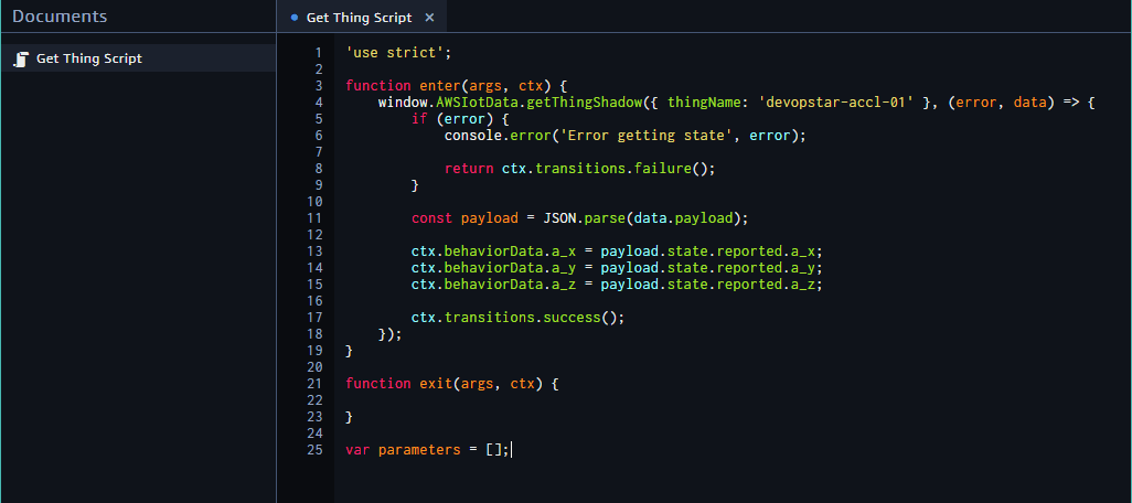 aws sumerian scene box action script 01