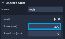 aws sumerian scene box action wait settings