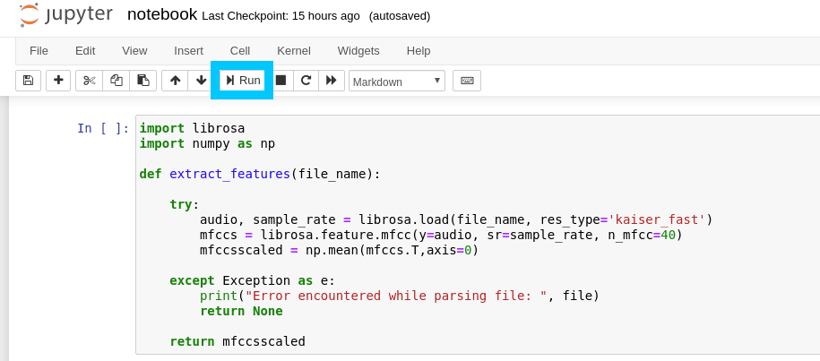 Jupyter Notebook Execute Cell