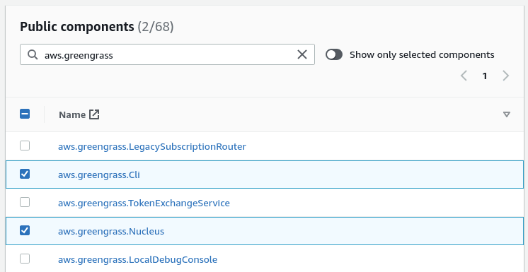 AWS IoT Greengrass V2 specify deployment components
