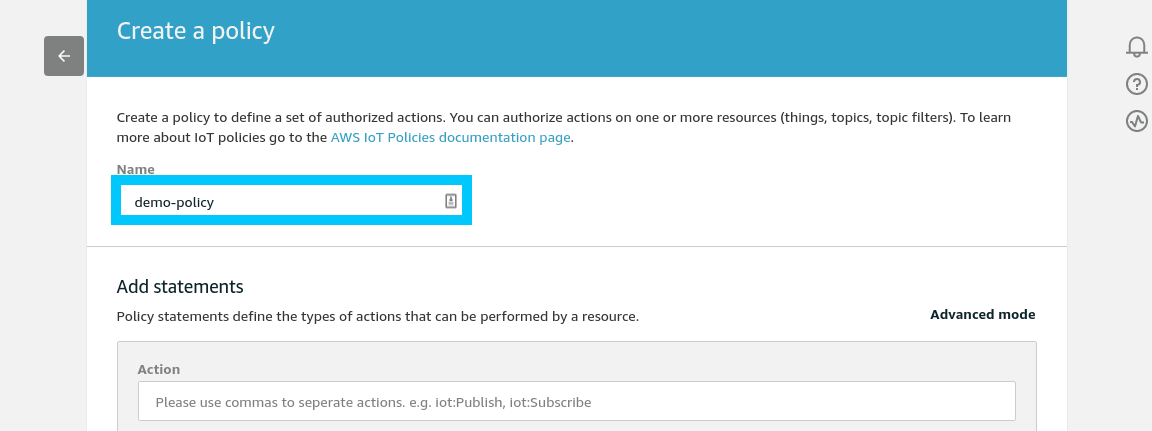 AWS IoT Policy naming
