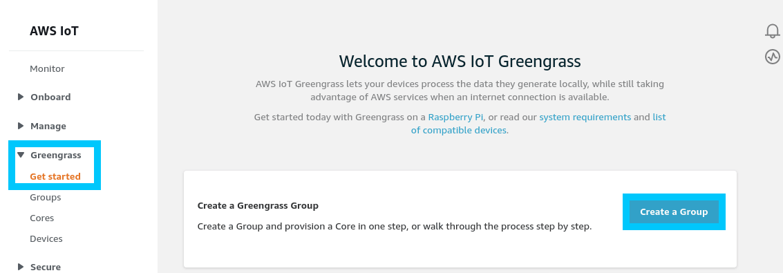 AWS IoT Greengrass create a group