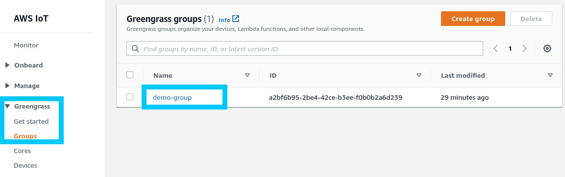 AWS IoT Greengrass Groups