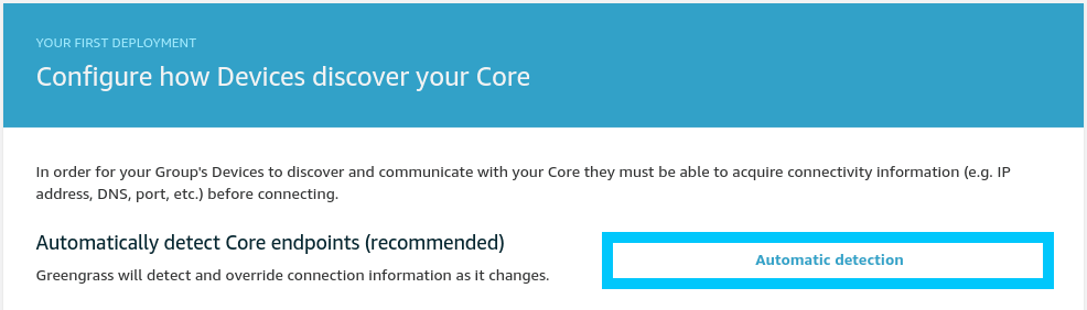 AWS IoT Greengrass group automatic detection