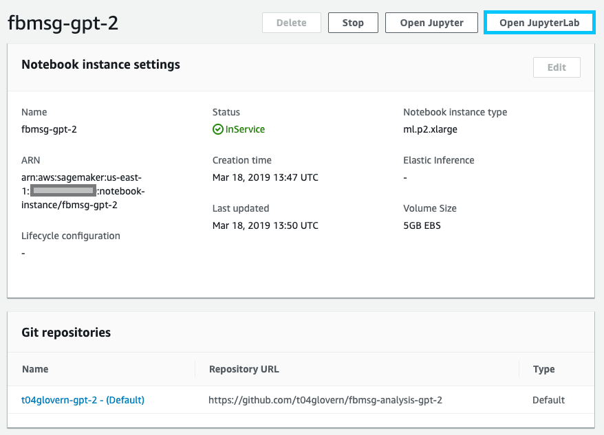 SageMaker notebook create