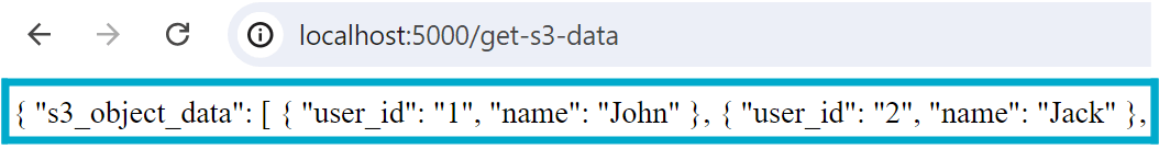 Client application get-s3-data page