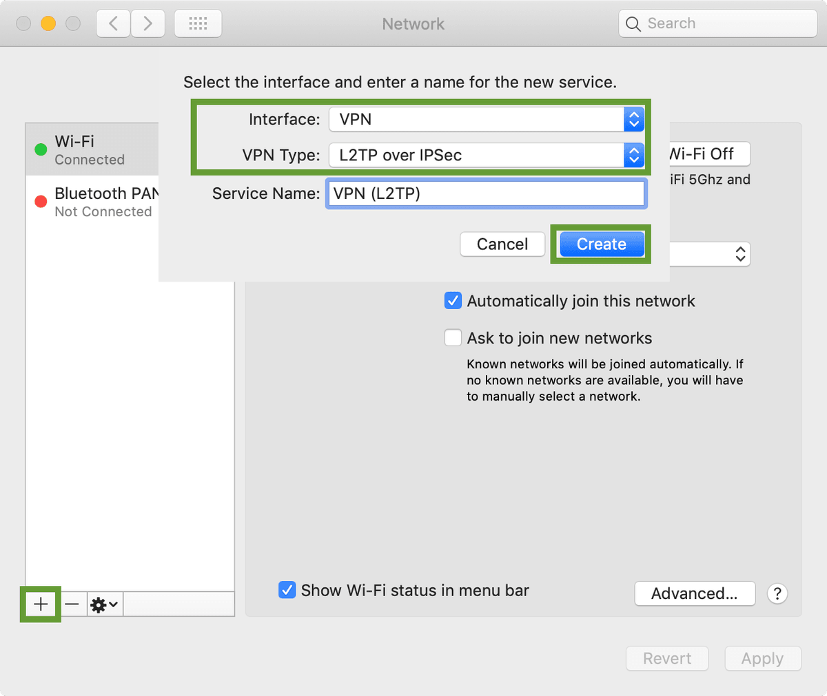VPN Interface configuration creation