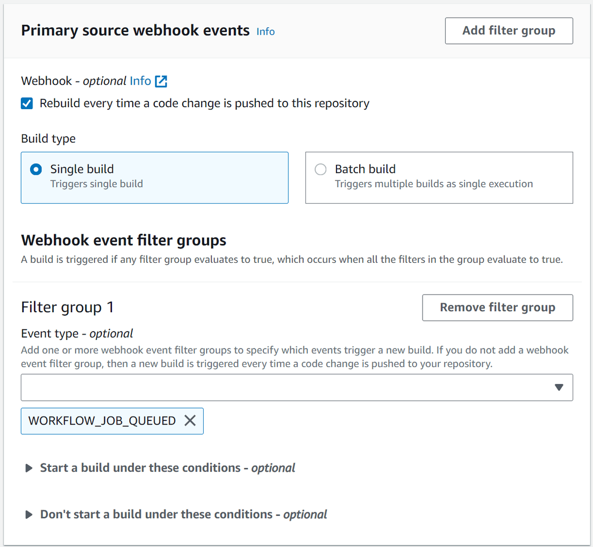 Configure webhook events