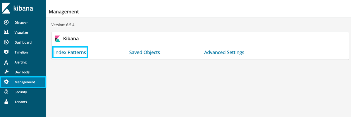 Open Distro index patterns